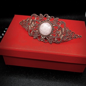 Bratara Amuleta  Micromacrame Cristal Cuart Roz - Artynos.ro