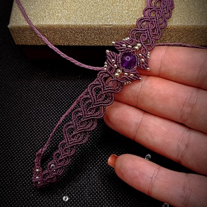 Choker Mov Micromacrame Ametist - bijuterii - coliere - chockere - Artynos.ro