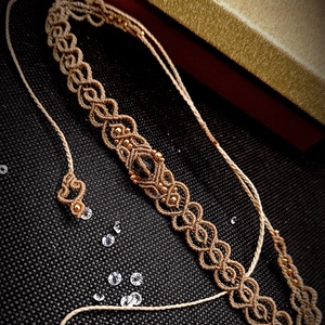 Choker Nude Micromacrame Cuart Fumuriu  - bijuterii - coliere - chockere - Artynos.ro