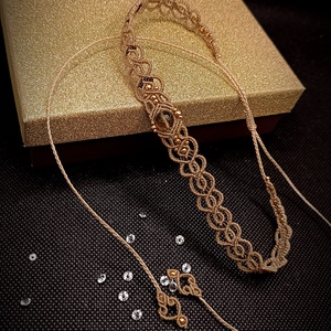 Choker Nude Micromacrame Cuart Fumuriu  - bijuterii - coliere - chockere - Artynos.ro