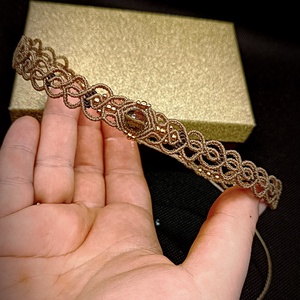 Choker Nude Micromacrame Cuart Fumuriu  - bijuterii - coliere - chockere - Artynos.ro