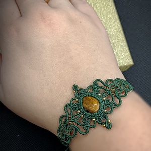 Brățară Talisman Verde Ochi de tigru  - bijuterii - brățări - brățări împletite - Artynos.ro