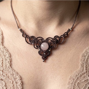 Colier Choker Minimalist Micromacrame Bohemian Cristal Cuart - bijuterii - coliere - chockere - Artynos.ro