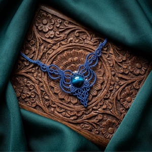 Talisman Colier Albastru Regal Minimalist Ochi de tigru - bijuterii - coliere - chockere - Artynos.ro