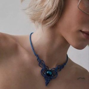 Talisman Colier Albastru Regal Minimalist Ochi de tigru - bijuterii - coliere - chockere - Artynos.ro