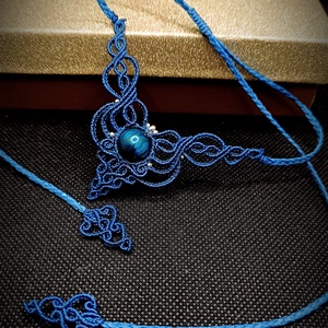 Talisman Colier Albastru Regal Minimalist Ochi de tigru - bijuterii - coliere - chockere - Artynos.ro