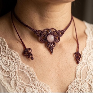 Colier Choker Minimalist Micromacrame Bohemian Cuart  - bijuterii - coliere - chockere - Artynos.ro