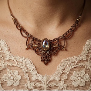 Colier Elegant Micromacrame Victorian Princess Swarovski  - Artynos.ro