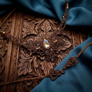 Colier Elegant Micromacrame Victorian Princess Swarovski  - bijuterii - coliere - chockere - Artynos.ro