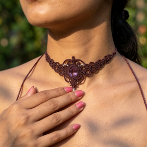 Colier Elegant Micromacrame Cu Cristal Swarovski  - Artynos.ro