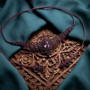 Colier Elegant Micromacrame Cu Cristal Swarovski  - bijuterii - coliere - chockere - Artynos.ro