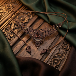 Colier Maro Elegant Micromacrame Cu Cristal Swarovski  - bijuterii - coliere - chockere - Artynos.ro