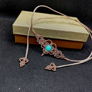 Choker Delicat Nude Micromacrame Cu Amazonite  - bijuterii - coliere - chockere - Artynos.ro