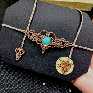 Choker Delicat Nude Micromacrame Cu Amazonite  - bijuterii - coliere - chockere - Artynos.ro