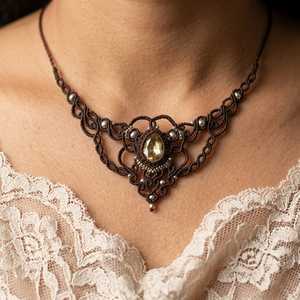 Colier Victorian Elegant Micromacrame Cu Cristal Swarovsky  - bijuterii - coliere - chockere - Artynos.ro