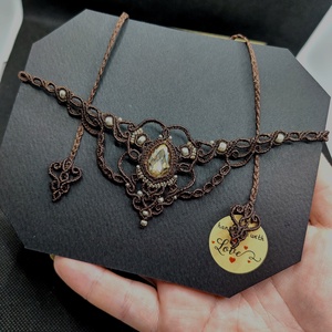 Colier Victorian Elegant Micromacrame Cu Cristal Swarovsky  - bijuterii - coliere - chockere - Artynos.ro