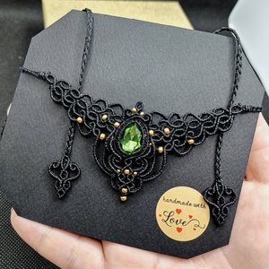 Colier Elegant Victorian Micromacrame Cu Cristal Swarovsky  - bijuterii - coliere - chockere - Artynos.ro