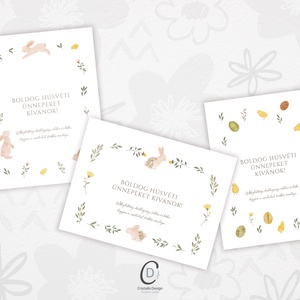 Carte poștală de Paște, felicitări cu iepuraș, set cadou de 3 bucăți - casă & stil de viață - papetărie de hârtie - cărți poștale și antet - Artynos.ro