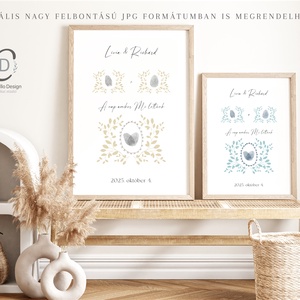 Imagine pentru ceremonie de nuntă cu amprentă digitală, poster, carton, imprimare pe pânză - accesorii nuntă - materiale decor pentru nuntă - tablouri și indicatoare nuntă - Artynos.ro
