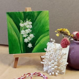 Mărțișor Mărgăritar  - arte vizuale și accesorii  - picturi - pictură acrilică - Artynos.ro