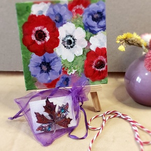 Martisor colorat cu flori, Bijuterii, Martisor, Pictura, ARTYNOS