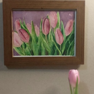 Tablou lalele in acuarelă  - arte vizuale și accesorii  - picturi - acuarele picturi - Artynos.ro