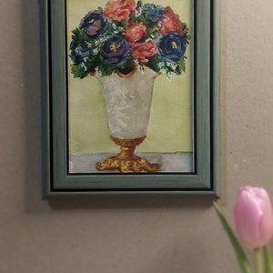 Tablou vaza cu bujori - arte vizuale și accesorii  - picturi - acuarele picturi - Artynos.ro