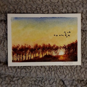 Peisaj de toamna in acuarela , Arte vizuale si accesorii , Picturi, Acuarele picturi, Pictura, ARTYNOS