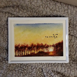 Peisaj de toamnă in acuarelă  - arte vizuale și accesorii  - picturi - acuarele picturi - Artynos.ro