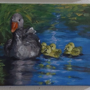 Pe lac- pictura in acrilic - arte vizuale și accesorii  - picturi - pictură acrilică - Artynos.ro