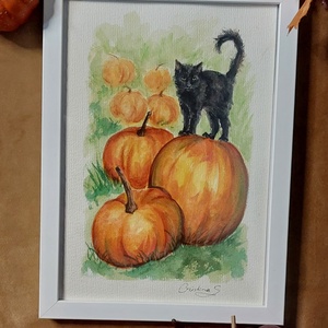 Tablou de halloween cu pisica neagra - Artynos.ro