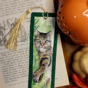 Semn de carte handmade -pisică  - cărți și creații cu tematică muzicală, cadouri - semn de carte - Artynos.ro