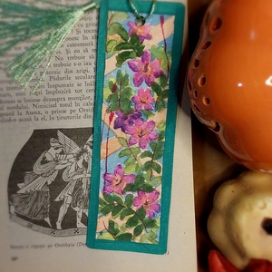 Semn de carte handmade -flori  - cărți și creații cu tematică muzicală, cadouri - semn de carte - Artynos.ro