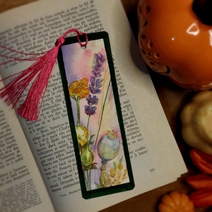 Semn de carte handmade- wildflowers - cărți și creații cu tematică muzicală, cadouri - semn de carte - Artynos.ro