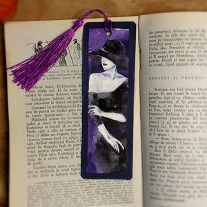 Semn de carte handmade -mystery woman - cărți și creații cu tematică muzicală, cadouri - semn de carte - Artynos.ro