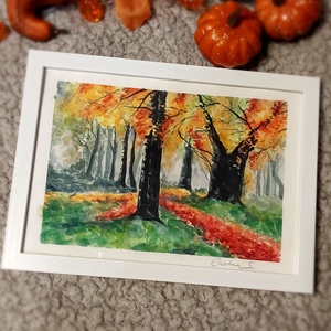 Ilustratie acuarele - padure toamna  - arte vizuale și accesorii  - grafică, ilustrație - alte desene - Artynos.ro