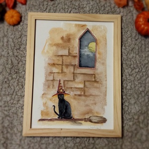 Tablou pisica de halloween - arte vizuale și accesorii  - grafică, ilustrație - alte desene - Artynos.ro