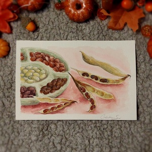 Ilustratie fasole - arte vizuale și accesorii  - grafică, ilustrație - alte desene - Artynos.ro