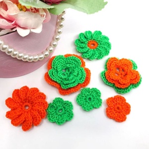 Set 7 flori crosetate  - accessorii și unelte - accesorii decorative - alte accesorii - Artynos.ro
