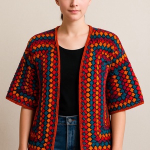 Cardigan Crosetat Manual din Lana 100% - Artynos.ro