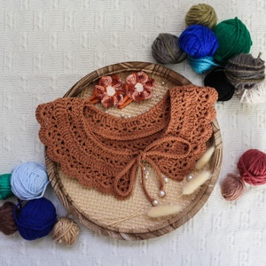 Set guleras si agrafe asortate - iz de toamna , Imbracaminte si moda, Accesorii par, Accesorii de par, Crosetat, ARTYNOS