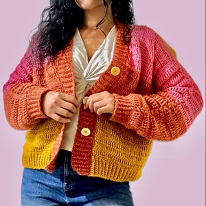 Colorful Crochet Cardigan - îmbrăcăminte și modă - haine damă - hanorace, cardigane - Artynos.ro