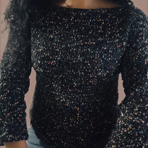Black Colorful Jersey  - îmbrăcăminte și modă - haine damă - bluze damă - Artynos.ro
