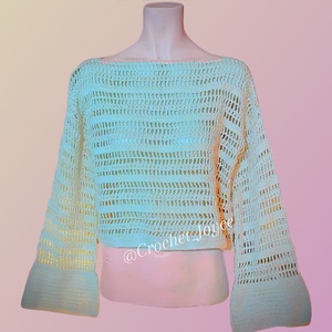 White Openwork Crochet Sweater , Îmbrăcăminte și modă, Haine damă, Bluze damă, Croșetat, ARTYNOS