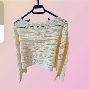 White Openwork Crochet Sweater  - îmbrăcăminte și modă - haine damă - bluze damă - Artynos.ro