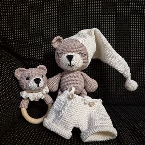 Set Croșetat Manual - Ursuleț Somnuros și Jucărie Dentară - jucării și echipamente pentru copii - plușuri - ursuleț de pluș - Artynos.ro