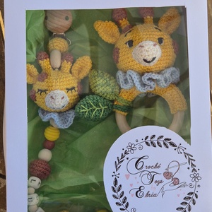 Set cadou bebelusi Girafă - jucării și echipamente pentru copii - jucării bebeluși - jucării de dentiție - Artynos.ro