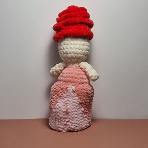 Printesa rosie crosetata - jucării și echipamente pentru copii - plușuri - păpușă croșetată, păpușă de pluș - Artynos.ro