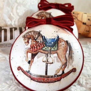 Calutul balansoar - decoratiune pentru bradul de Craciun - crăciun - decorațiuni de crăciun de casă - globuri de crăciun - Artynos.ro