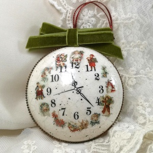 Ceasul magic al Craciunului - glob decorat manual - Artynos.ro